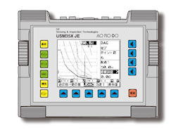 USM35X JE　は日本非破壊検査協会殿実技試験会場で貸与されるＧタイプ探傷器と同一の機種です。キーパッドのならび方や名称がＵＳＭ35Ｘ DACとは異なります。また、ＤＡＣの描画手順とその操作方法も異なります。これは日本非破壊検査協会殿の講習会、実技試験での運用のための仕様であるためです。この点に御留意いただきますようお願い申し上げます。